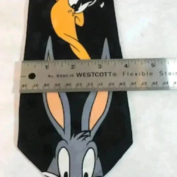 Vintage Looney Tunes Cartoon Mania Tie‎ Necktie Multi Characters Warner Brothers - Picture 7 of 9